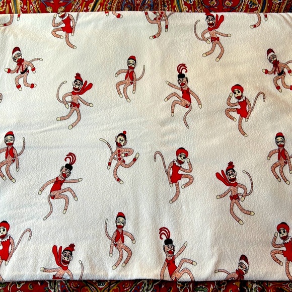 The Vermont Country Store Bedding Dancing Sock Monkeys Flannel Top